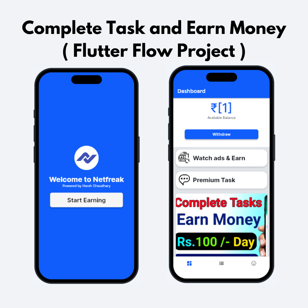 Create Money earning app on Flutter Flow - Complete task and earn money